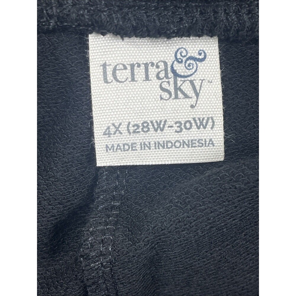 TERRA & SKY Drawcord Knit Shorts Sweat Black Size 4X 28W-30W NEW - Picture 6 of 10